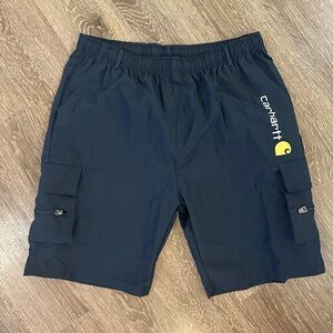 Carhartt navy cargo shorts athletic mens